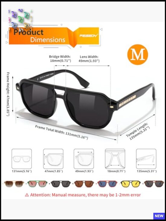 Polarized Aviator Sunglasses Retro 70s Style UV400 Protection Driving Daily main image 5